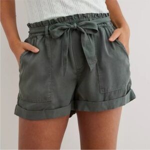 Aerie Gray Tie Front Short